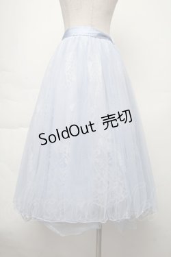 画像2: axes femme POETIQUE / リボン付レース×チュールスカート  サックス S-25-11-28-1060-AX-SK-AS-ZS