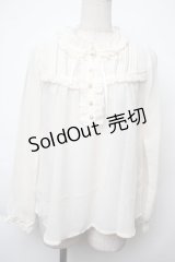 axes femme / フリルブラウス  オフ S-25-11-28-1015-AX-BL-AS-ZS