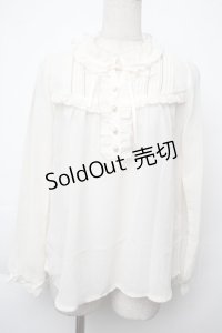axes femme / フリルブラウス  オフ S-25-11-28-1015-AX-BL-AS-ZS