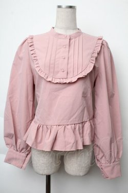 画像1: FLC / 皆方由衣コラボペプラムブラウス  ピンク S-25-11-28-1019-LO-BL-AS-ZS
