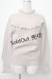 an another angelus / ヨークレース編み切替ニットプルオーバー  ベージュ S-25-11-28-1020-CA-TO-AS-ZS