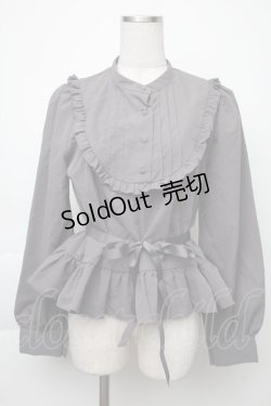 画像1: FLC / 皆方由衣コラボペプラムブラウス  グレー S-25-11-28-1021-LO-BL-AS-ZS