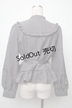 画像2: FLC / 皆方由衣コラボペプラムブラウス  グレー S-25-11-28-1021-LO-BL-AS-ZS