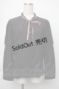 Kurumi Collaboration / KRデシンジゴスリブラウス  黒 S-25-11-28-1023-LO-BL-AS-ZS