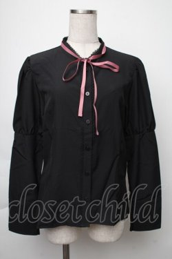 画像1: Kurumi Collaboration / KRデシンジゴスリブラウス  黒 S-25-11-28-1023-LO-BL-AS-ZS