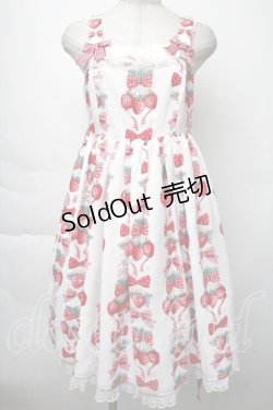 画像1: Angelic Pretty / Strawberry Dollジャンパースカート  白 S-25-11-28-1027-AP-OP-AS-ZS