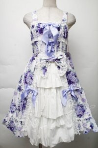 BABY,THE STARS SHINE BRIGHT / シュガーブーケ〜永遠の乙女の憧れ〜柄ジャンパースカートIII  ラベンダー S-25-11-28-1028-BA-OP-AS-ZS