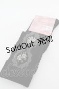 m petit by misako / ECAMOVKバラレースソックス  黒 S-25-11-28-1005-LO-ZA-AS-ZS