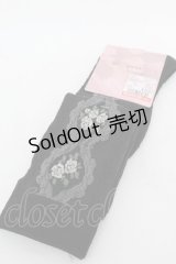 m petit by misako / ECAMOVKバラレースソックス  黒 S-25-11-28-1005-LO-ZA-AS-ZS
