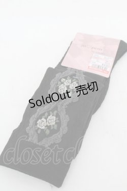 画像1: m petit by misako / ECAMOVKバラレースソックス  黒 S-25-11-28-1005-LO-ZA-AS-ZS