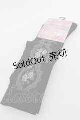 m petit by misako / ECAMOVKバラレースソックス  黒 S-25-11-28-1006-LO-ZA-AS-ZS