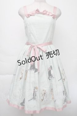 画像1: Innocent World / アンティークキャットジャストウエストジャンパースカート M ミント S-25-11-28-1035-IW-OP-AS-ZS