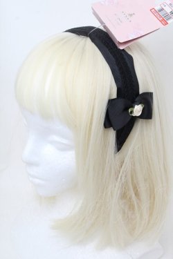 画像1: m petit by misako / NINA'sコラボ AM*NIフラワーカチューシャ  黒 S-25-11-28-1008-LO-AC-AS-ZS