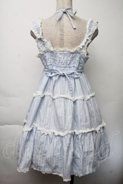 画像2: BABY,THE STARS SHINE BRIGHT / からみ3段ティアードジャンパースカート  サックス S-25-11-28-1037-BA-OP-AS-ZS