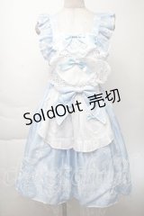 BABY,THE STARS SHINE BRIGHT / Sugar Rose Tea Timeプリントハートジャンパースカート  サックス S-25-11-28-1039-BA-OP-AS-ZS