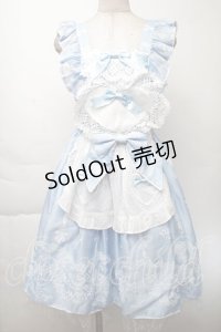 BABY,THE STARS SHINE BRIGHT / Sugar Rose Tea Timeプリントハートジャンパースカート  サックス S-25-11-28-1039-BA-OP-AS-ZS