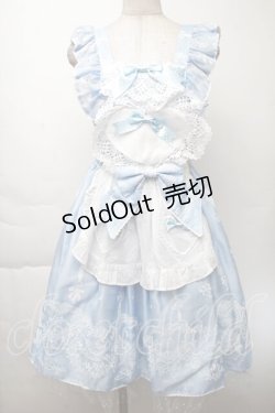 画像1: BABY,THE STARS SHINE BRIGHT / Sugar Rose Tea Timeプリントハートジャンパースカート  サックス S-25-11-28-1039-BA-OP-AS-ZS