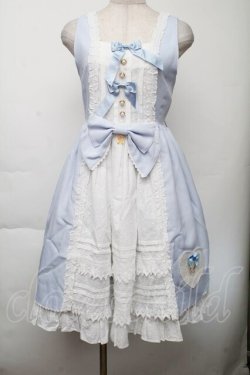 画像1: ALICE and the PIRATES / すずらんアップリケジャンパースカート  サックス S-25-11-28-1040-PA-OP-AS-ZS