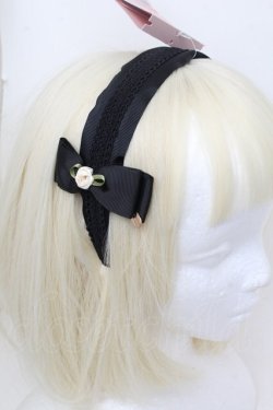 画像2: m petit by misako / NINA'sコラボ AM*NIフラワーカチューシャ  黒 S-25-11-28-1008-LO-AC-AS-ZS