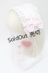 BABY,THE STARS SHINE BRIGHT / はしごレースのスピンドールヘッドドレス (綿サテン生地)  ピンク S-25-11-28-014-BA-AC-AS-ZS