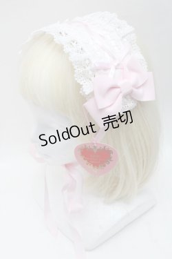 画像1: BABY,THE STARS SHINE BRIGHT / はしごレースのスピンドールヘッドドレス (綿サテン生地)  ピンク S-25-11-28-014-BA-AC-AS-ZS