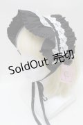 metamorphose / フリルブリム付ヘッドドレス  黒ｘ白 S-25-11-28-018-ME-AC-AS-ZS