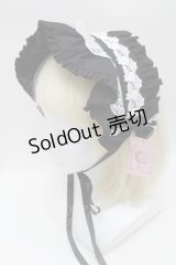 metamorphose / フリルブリム付ヘッドドレス  黒ｘ白 S-25-11-28-018-ME-AC-AS-ZS