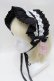 画像1: metamorphose / フリルブリム付ヘッドドレス  黒ｘ白 S-25-11-28-018-ME-AC-AS-ZS (1)