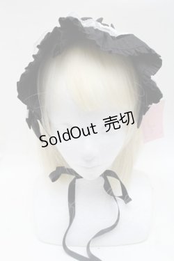 画像2: metamorphose / フリルブリム付ヘッドドレス  黒ｘ白 S-25-11-28-018-ME-AC-AS-ZS