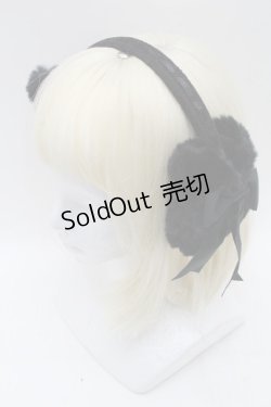 画像1: BABY,THE STARS SHINE BRIGHT / うさぎのイヤーマフ  黒 S-25-11-28-019-BA-AC-AS-ZS