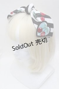 Angelic Pretty / Cherry Stampカチューシャ  黒ｘ白 S-25-11-28-029-AP-AC-AS-ZS