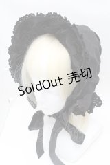 BABY,THE STARS SHINE BRIGHT / トーションレースのフルボンネット  黒 S-25-11-28-031-BA-AC-AS-ZS