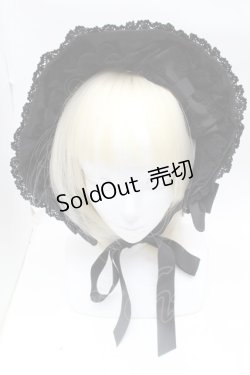 画像2: BABY,THE STARS SHINE BRIGHT / トーションレースのフルボンネット  黒 S-25-11-28-031-BA-AC-AS-ZS