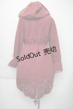 画像2: axes femme / フロント刺繍モッズコート  赤 S-25-11-30-034-AX-CO-HR-ZS