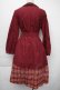 画像2: axes femme / チェックバイカラーシャツワンピース  ワイン S-25-11-30-035-AX-OP-HR-ZS (2)