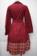 画像2: axes femme / チェックシャツワンピース  ワイン S-25-11-30-036-AX-OP-HR-ZS (2)