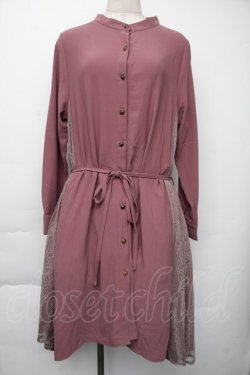 画像1: axes femme / サイドレース切替ワンピース  ピンク S-25-11-30-037-AX-BL-HR-ZS