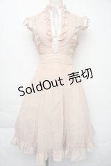 axes femme / シフォンノースリーブワンピース  ベージュ S-25-11-30-038-AX-OP-HR-ZS