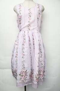 axes femme / 花柄パネルワンピース  アワピンク S-25-11-30-040-AX-OP-HR-ZS