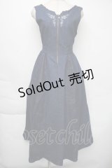 axes femme / バラ刺繍ジャンスカ  インディゴ S-25-11-30-042-AX-OP-HR-ZS