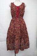 axes femme / ヴィンテージ花柄ワンピース  ワイン S-25-11-30-044-AX-OP-HR-ZS