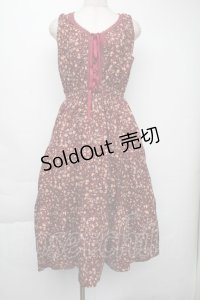 axes femme / ヴィンテージ花柄ワンピース  ワイン S-25-11-30-044-AX-OP-HR-ZS