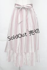 axes femme / 先染マルチストライプスカート  アカ S-25-11-30-048-AX-SK-AS-ZS