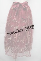 axes femme / ボタニカル刺繍スカート  ワイン S-25-11-30-049-AX-SK-AS-ZS