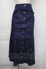 axes femme / センターボタンマーメイドスカート  紺 S-25-11-30-051-AX-PA-HR-ZS