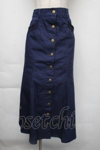 axes femme / センターボタンマーメイドスカート  紺 S-25-11-30-051-AX-PA-HR-ZS