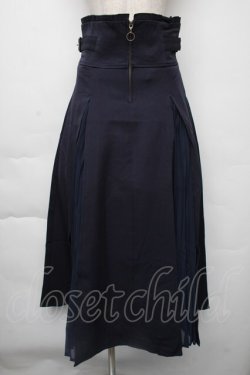 画像1: axes femme / センタージップロングスカート  紺 S-25-11-30-054-AX-SK-AS-ZS