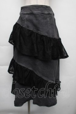 画像1: axes femme Nostalgic / デニムエスカルゴスカート  グレー S-25-11-30-055-LO-SK-HR-ZS