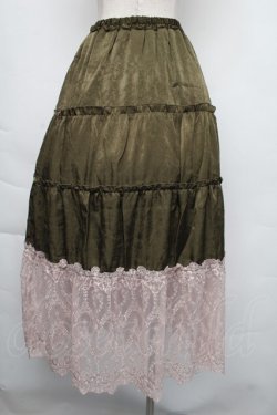 画像2: axes femme / 裾レースティアードスカート  カーキ S-25-11-30-056-AX-OP-HR-ZS