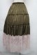 画像2: axes femme / 裾レースティアードスカート  カーキ S-25-11-30-056-AX-OP-HR-ZS (2)